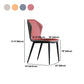 Modern Coffee Shop Wingback Dining Chair Matte Finish Leather Side Chair