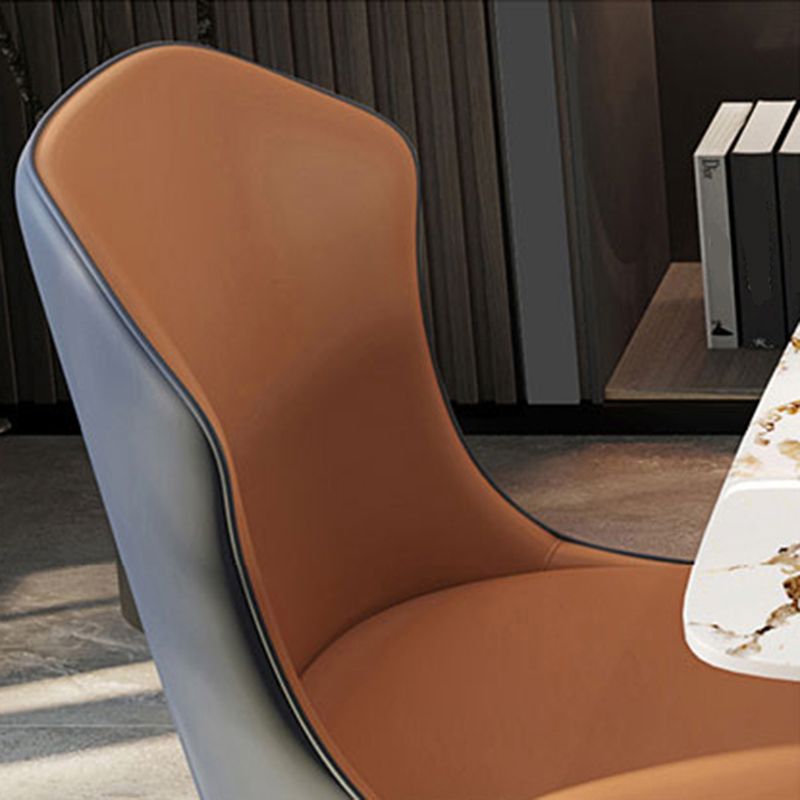 Contemporary Wingback Side Chair Faux Leather Armless Dining Chairs Clearhalo 'Dining Chairs' 'Dining Tables & Seating' 'dining_chair' 'furn' 'furn_dining_chair' 'Furniture' 'Kitchen & Dining Furniture' 1200x1200_12de4d52-d94c-4192-9841-9715e0974f3b