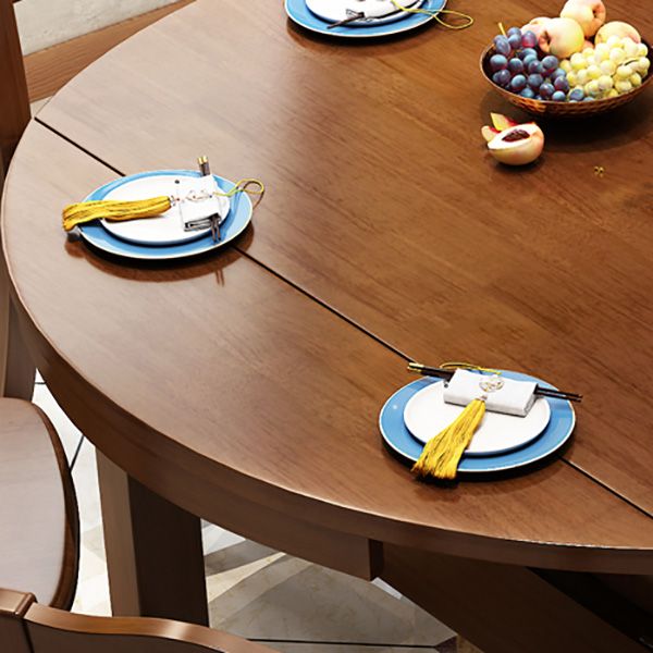 Tavolo da pranzo scalabile tradizionale in legno con base in gomma per sala da pranzo