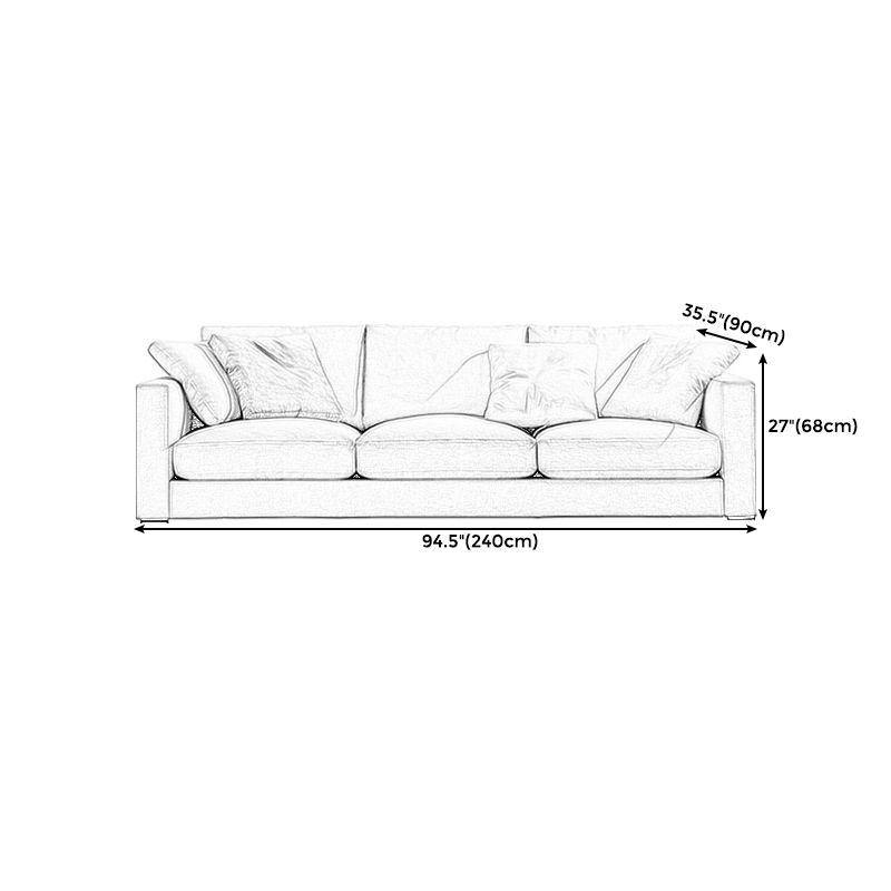 Square Armrest Latex/sponge Padded Fabric Design Wood Base Sofa Clearhalo 'furn' 'furn_sofas' 'Furniture' 'furniture_sofas' 'kitchen' 'kitchen_sofas' 'Living Room Furniture' 'Sofa' 'sofas' 1200x1200_12df9b7a-143b-479e-b889-62d8ea63694c