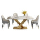 Kitchen Contemporary Sintered Stone Top Dinette Set with Pedestal Base Dining Room Furniture Clearhalo 'Dining Room Sets' 'Dining Tables & Seating' 'dining_room_set' 'furn' 'furn_dining_room_set' 'Furniture' 'furniture_dining_room_set' 'Kitchen & Dining Furniture' 'kitchen&dining_furn' 'kitchen' 1200x1200_12dffce8-7d12-4fe1-a5f0-0c7d4c2c76a8