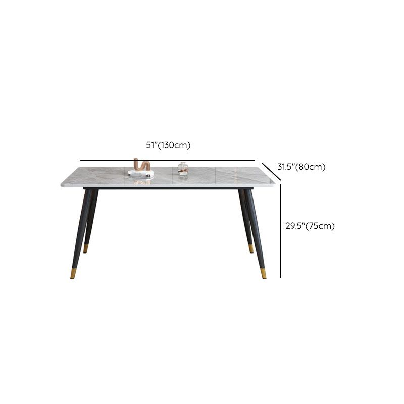 Modern 4 Legs Dining Table Sintered Stone Dinner Table for Dining Room Clearhalo 'Dining Tables & Seating' 'Dining Tables' 'dining_table' 'furn' 'furn_dining_table' 'Furniture' 'Kitchen & Dining Furniture' 1200x1200_12e04972-0e6e-4b76-85bb-760dee69b9bf