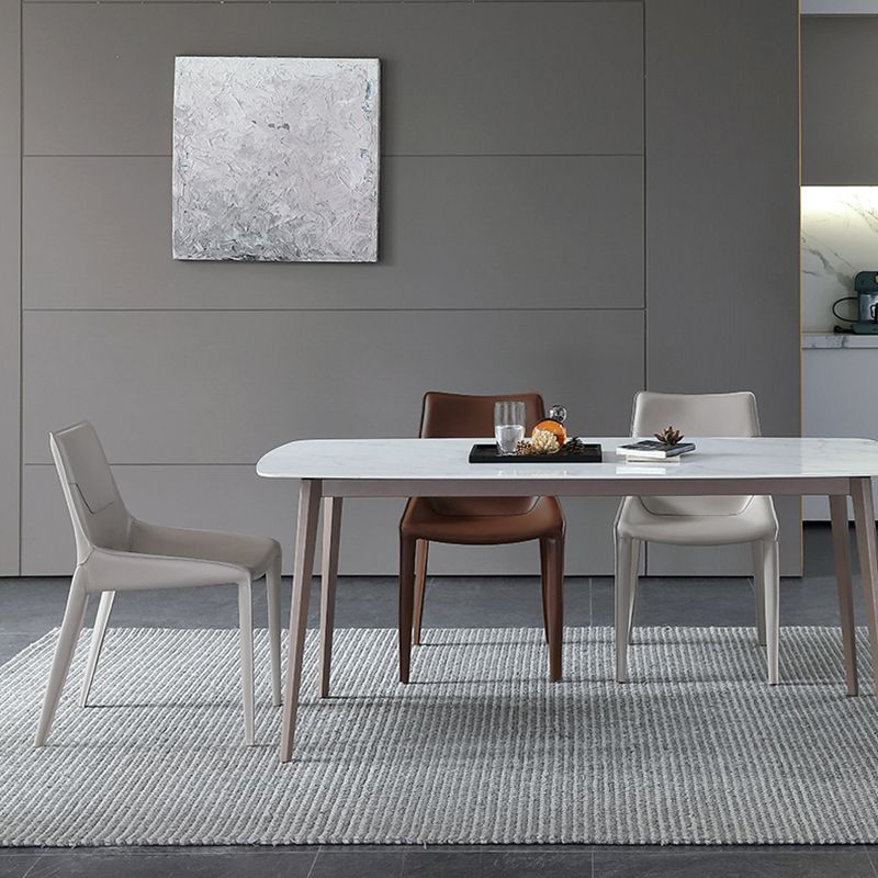 Stile designer Solido sedia da pranzo a casa sedia laterale in pelle finitura