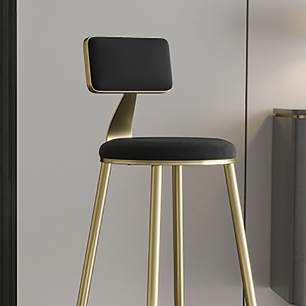 Taburetes de comedor tapizados en la espalda de espalda taburetes de bares sin brazo con base de metal