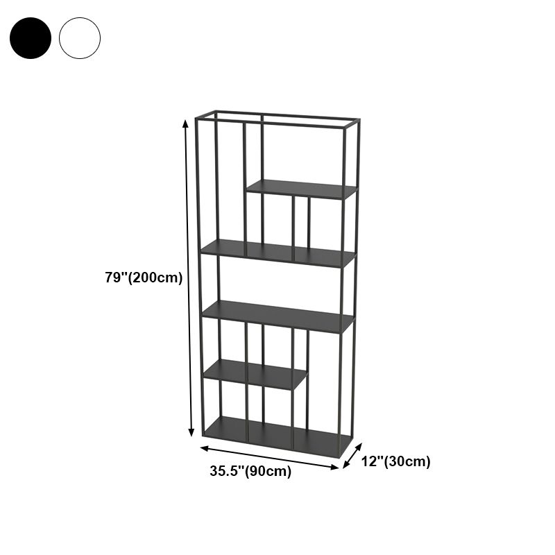 Minimalist Open Metal Etagere Bookcase with Rectangular Shelves Bookcase Clearhalo 'Bookcases' 'Furniture' 'furniture_bookcases' 'kitchen' 'kitchen_bookcases' 'Living Room Furniture' 'Office Furniture' 1200x1200_12e11fdd-58bb-4975-a557-4dcb58a6b9e6