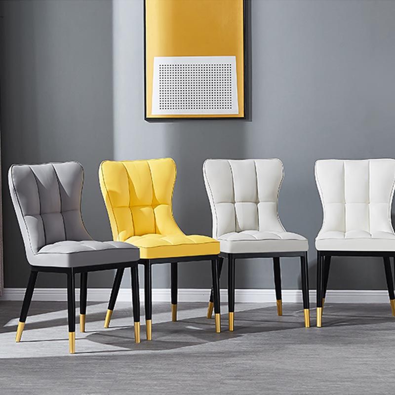 Glam Chair Parsons Chair Leather Dining Furniture in Matte Finish Clearhalo 'Dining Chairs' 'Dining Tables & Seating' 'dining_chair' 'furn' 'furn_dining_chair' 'Furniture' 'Kitchen & Dining Furniture' 1200x1200_12e16f5b-94b4-48ee-b845-8fdb156e49c5