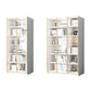 Modern Engineered Wood Bookshelf Standard Closed Back Vertical Bookcase with Doors