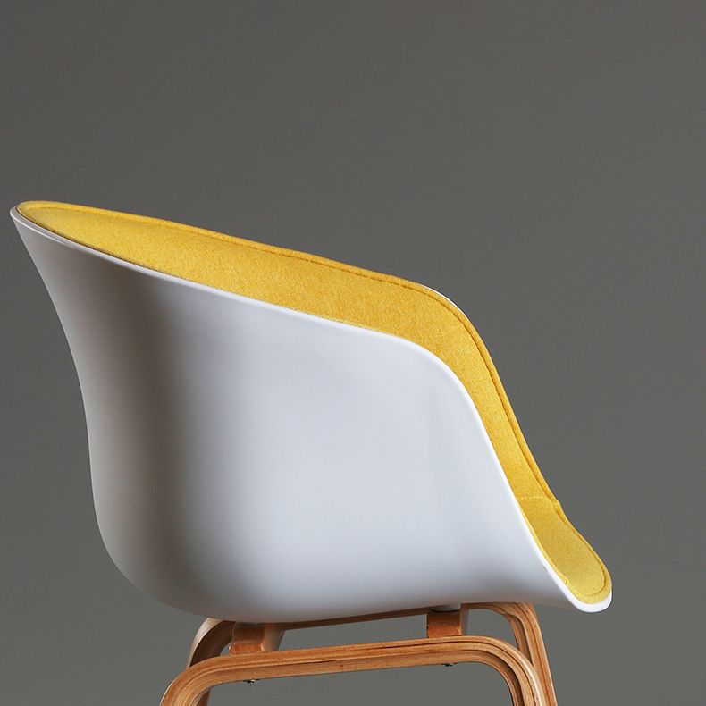 Contemporary Style Dining Room Chairs Kitchen Arm Chair with Wooden Legs Clearhalo ' kitchen&dining_furn' 'Dining Chairs' 'Dining Tables & Seating' 'dining_chair' 'furn' 'furn_dining_chair' 'Furniture' 'furniture_dining_chair' 'Kitchen & Dining Furniture' 'kitchen' 1200x1200_12e2f1c6-2910-4db8-aee5-41599642ee0e