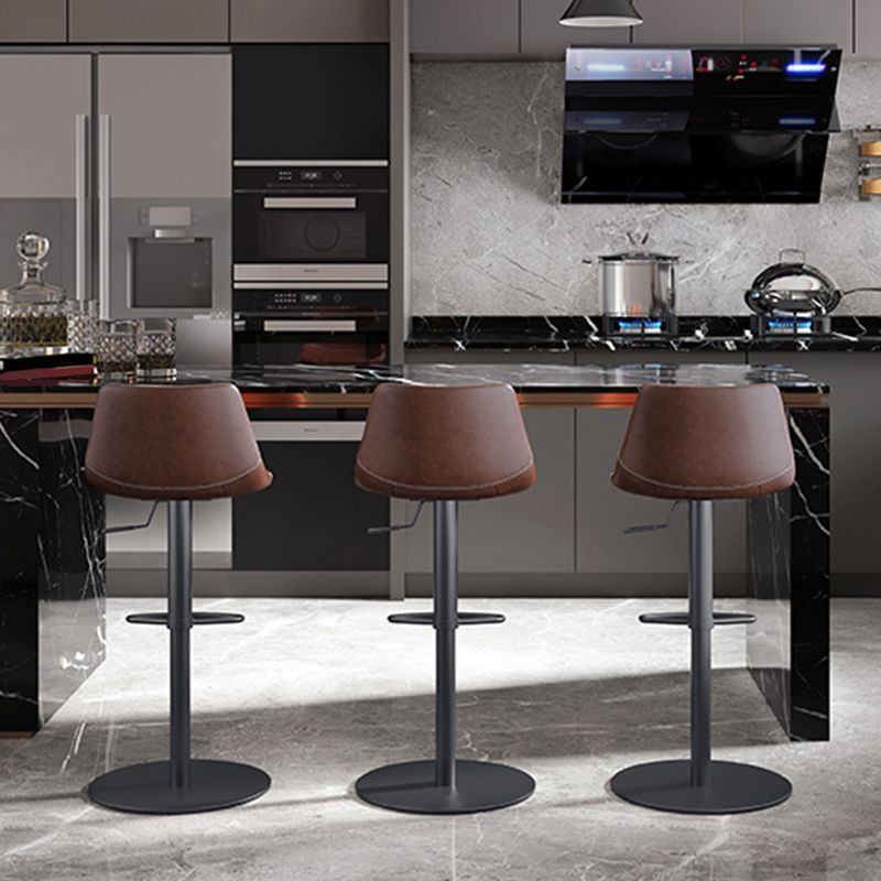 Industrial Leather Bar Stool Adjustable Backrest Bar Stool for Bristol Clearhalo 'Bar Furniture' 'Bar Stools' 'bar_stools' 'furn' 'furn_bar_stools' 'Furniture' 'Kitchen & Dining Furniture' 1200x1200_12e49e5f-ded1-4a71-b469-059473a01cb8