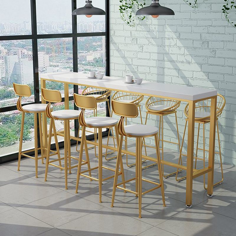 Glam Style Counter Stool Upholstered Low Back Bar Stool with Gold Frame Clearhalo 'Bar Furniture' 'Bar Stools' 'bar_stools' 'furn' 'furn_bar_stools' 'Furniture' 'Kitchen & Dining Furniture' 1200x1200_12e50e86-3dcc-44b7-97ec-a3d56a0dbe33