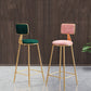 Glam Backrest Armless Counter Stool Iron Bar Stool with Pedal and Velvet Cushion Clearhalo 'Bar Furniture' 'Bar Stools' 'bar_stools' 'furn' 'furn_bar_stools' 'Furniture' 'furniture_bar_stools' 'Kitchen & Dining Furniture' 1200x1200_12e7d89b-e4dc-4434-8c63-29bbb17a4a35