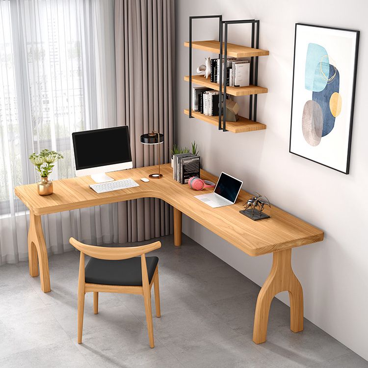 L-Shape Home Writing Desk Modern Style Pine Solid Wood Office Desk Clearhalo 'furn' 'furn_office_desk' 'Furniture' 'furniture_office_desk' 'Office Desks' 'Office Furniture' 'office_desk' 1200x1200_12e8640c-99d8-4a3c-be28-28505636b3de