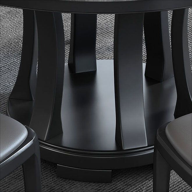 Rubberwood massief houten eettafel op voetstuk Converteerbare eettafel