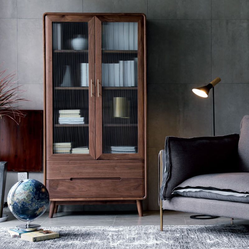 Bibliothèque d'intérieur de style moderne, bibliothèque standard en bois massif avec étagères
