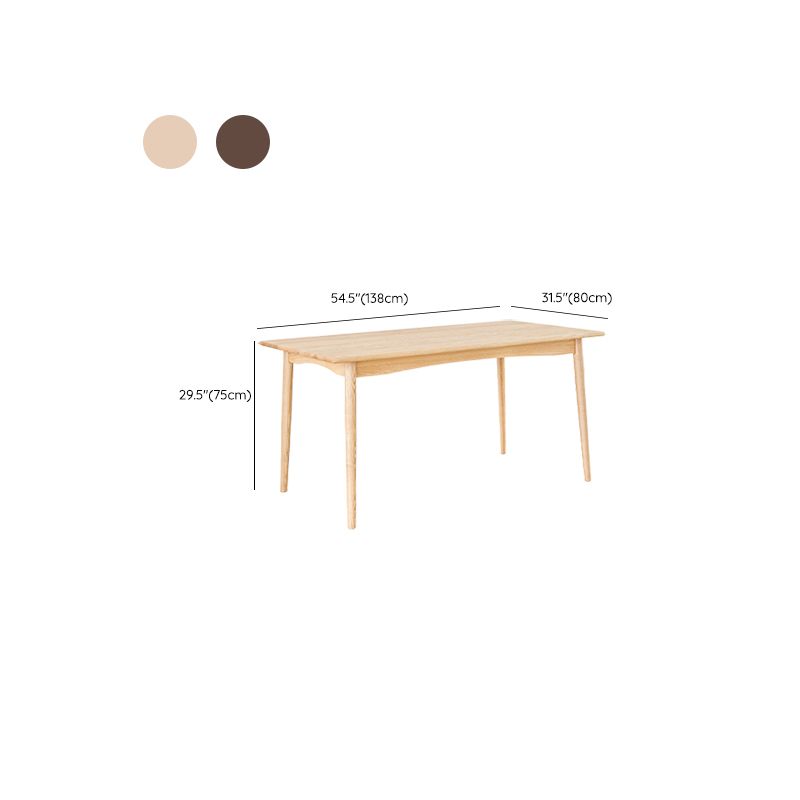 Modern Dining Rectangle Table Wooden Table with Wood Legs for Home Clearhalo 'Dining Tables & Seating' 'Dining Tables' 'dining_table' 'furn' 'furn_dining_table' 'Furniture' 'Kitchen & Dining Furniture' 1200x1200_12ec7d1b-bc04-4de9-8d8f-2d22d2847ba3