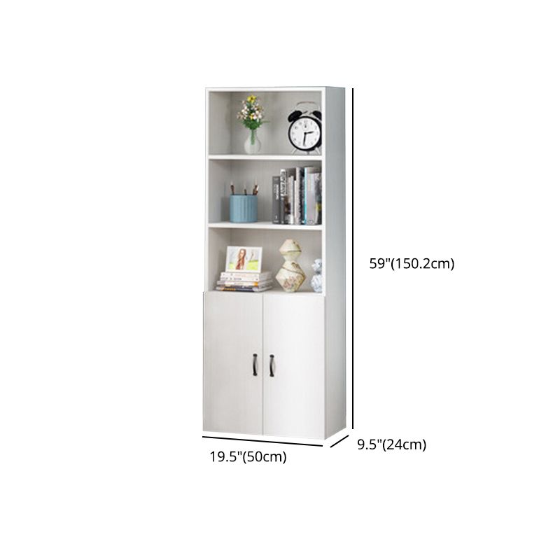 Pure White Shelf Bookcase Modern & Contemporary Bookshelf with Doors for Office Clearhalo 'Bookcases' 'Furniture' 'furniture_bookcases' 'Office Furniture' 1200x1200_12eca469-f5f4-4f91-8fee-72575524b610