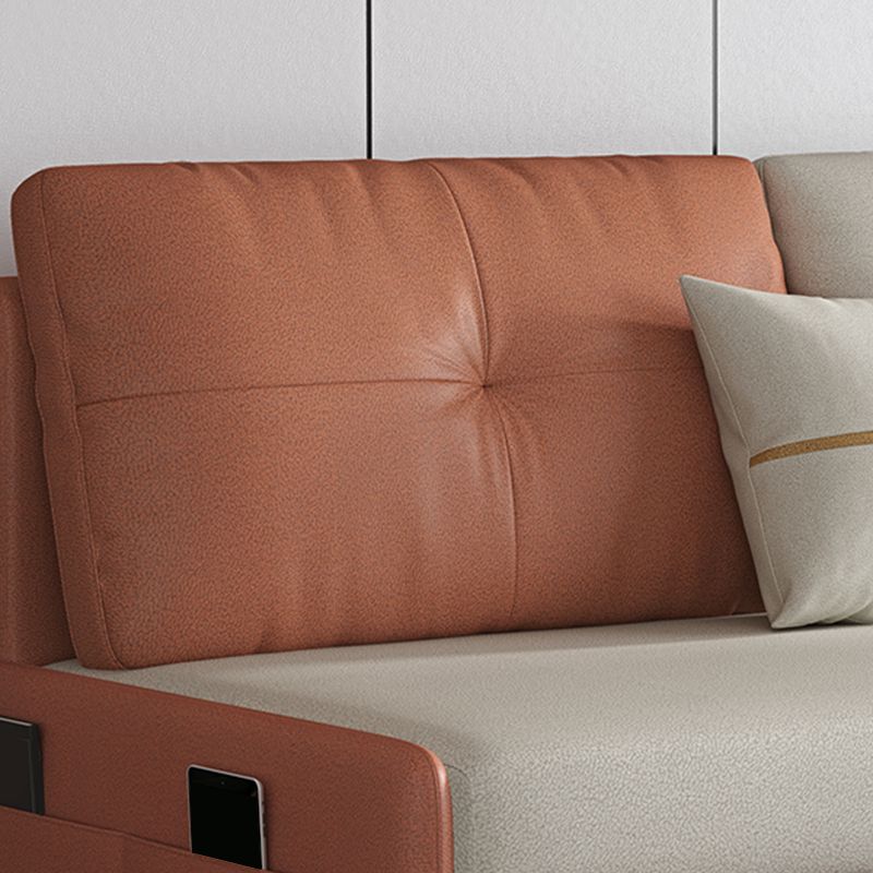 38,58 "W zeitgenössische Kunstleder -Leder -Armless -Sofa für Wohnzimmer