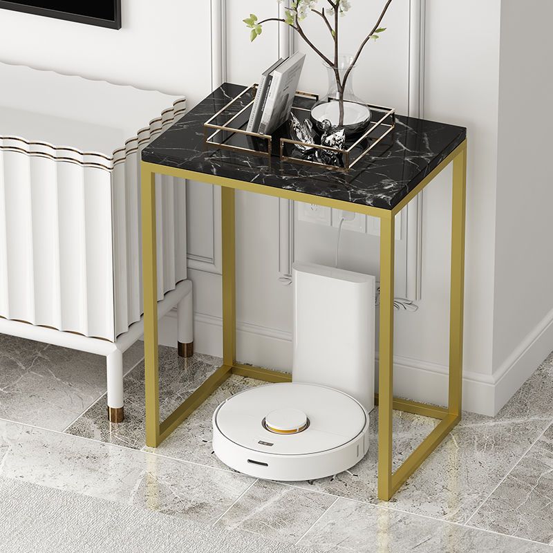 Frame Base Design Cocktail Table Slate Desktop Rectangular Coffee Table with Metal Base Clearhalo 'Coffee & Accent Tables' 'End & Side Tables' 'end_side_tables' 'furn' 'furn_end_side_tables' 'Furniture' 'Living Room Furniture' 1200x1200_12ecc007-c76f-4489-824f-de949100ce49