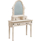 Tavolo da toeletta da toele da 4 cassette vittoriani per trucco in legno massiccio