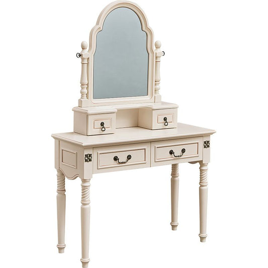 Tavolo da toeletta da toele da 4 cassette vittoriani per trucco in legno massiccio