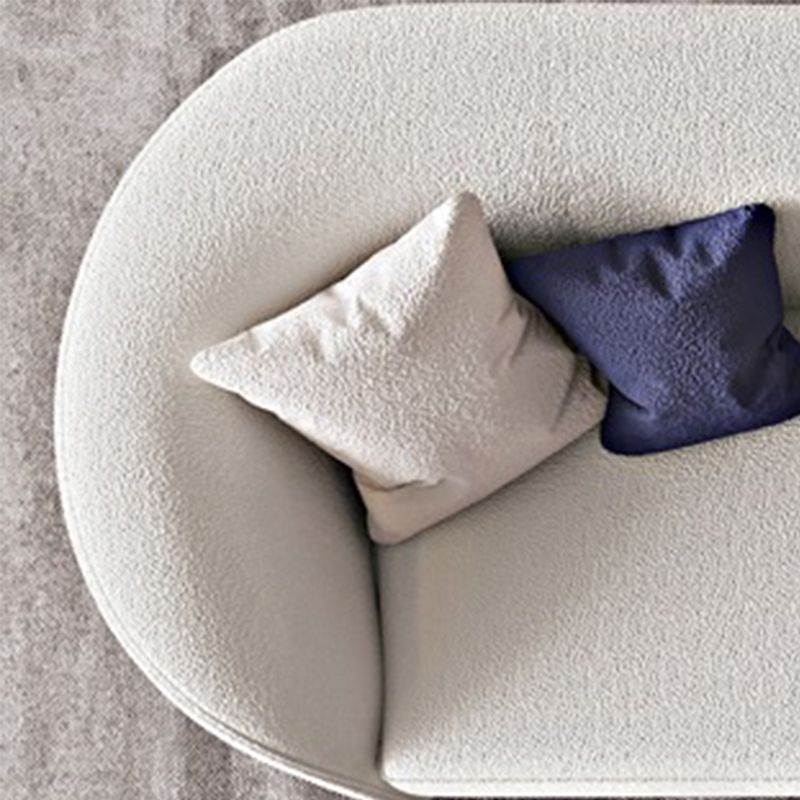 Nordic Tuxedo Arm Living Room Curved Loveseat Faux Leather/Fabric Seating