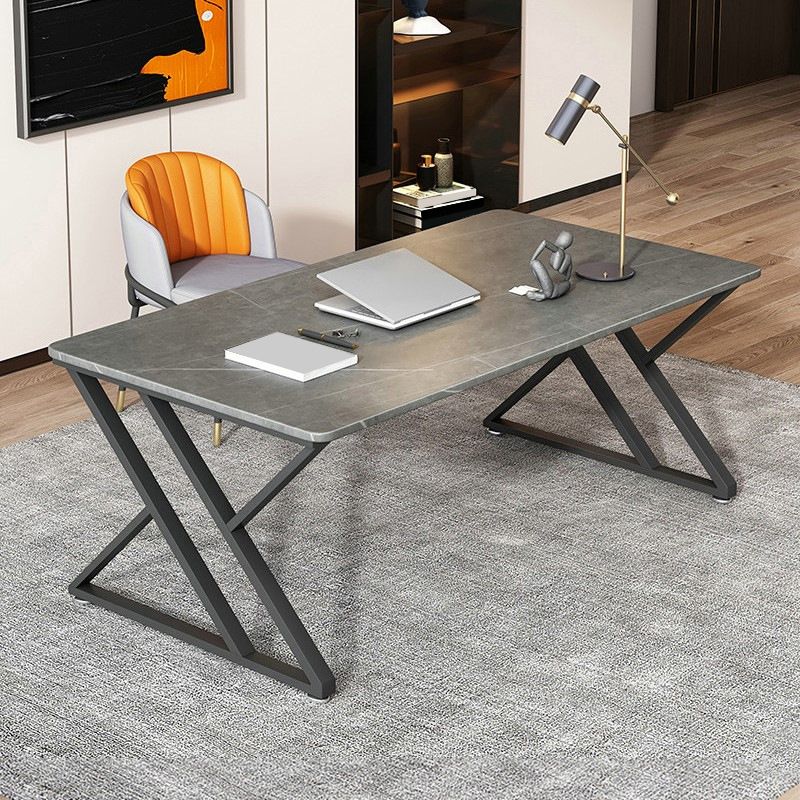 Rectangular Shaped Office Desk Reversible Grey Writing Desk for Office Clearhalo 'furn' 'furn_office_desk' 'Furniture' 'Office Desks' 'Office Furniture' 'office_desk' 1200x1200_12f12e16-fad4-4fcc-95e0-8a24fe5a8ab3