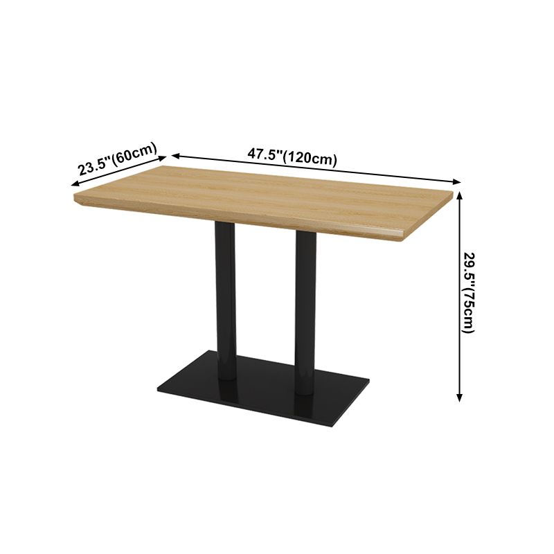 Industrial Style Dining Table Black Metal Base Table for Home Kitchen Dinner Clearhalo ' dining_table' 'Dining Tables & Seating' 'Dining Tables' 'furn' 'furn_dining_table' 'Furniture' 'furniture_dining_table' 'Kitchen & Dining Furniture' 'kitchen&dining_furn' 'kitchen' 'kitchen_dining_table' 1200x1200_12f23db6-c1f2-412a-9bf2-7e1f8b8ab13f