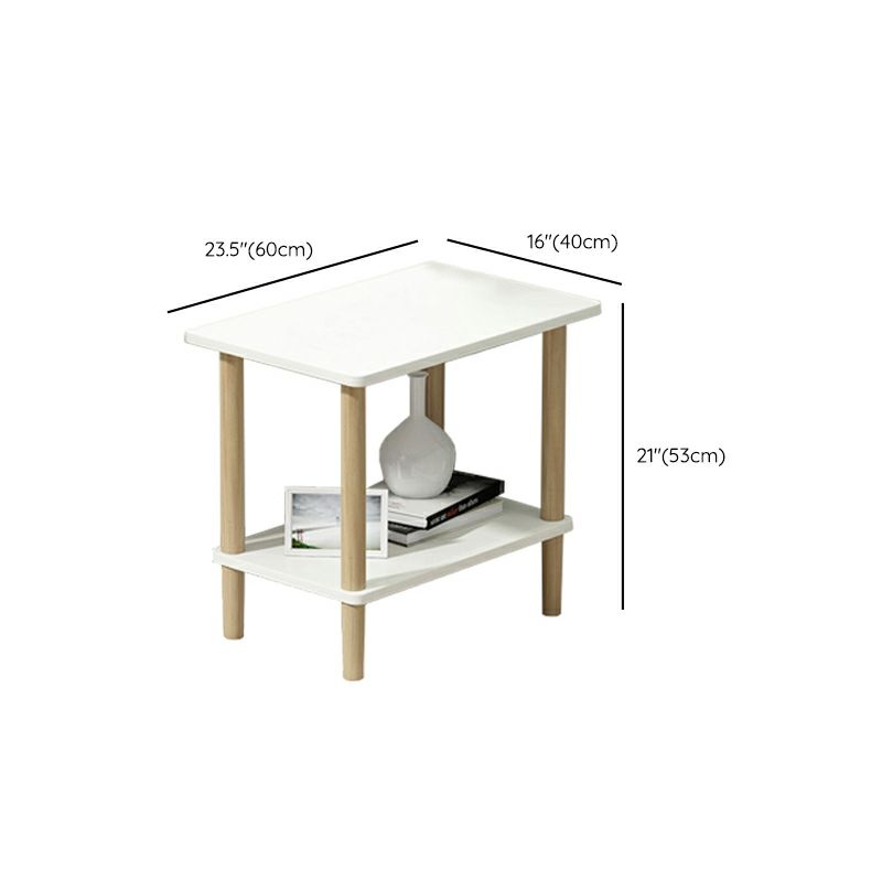 Mesa de esquina de 2 niveles moderna de madera