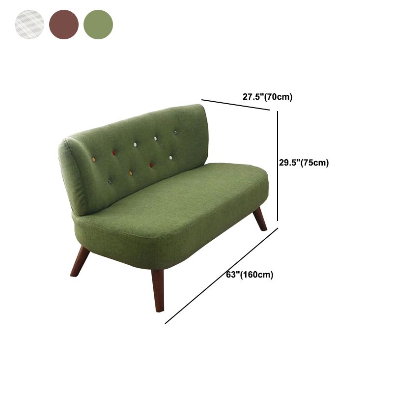 Contemporary Fabric Settee with Hair Pin Legs, Armless Standard Sofa