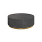 Drum Base Design Black/grey Faux Concrete Top Metal Base Round Coffee Table Clearhalo 'Coffee & Accent Tables' 'Coffee Tables' 'coffee_tables' 'furn' 'furn_coffee_tables' 'Furniture' 'Living Room Furniture' 1200x1200_12f3d9f7-3c8c-4bb5-a9ed-80398560d3e0
