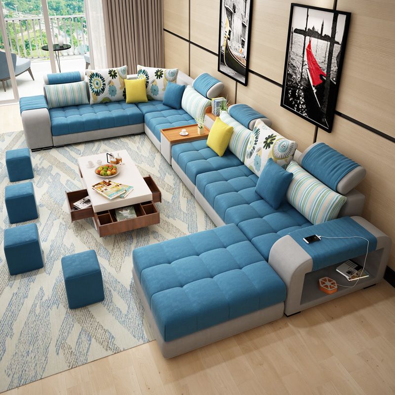 Modern Pillowed Back Cushions Sofa Tufted Sectionalwith Storage for Living Room Clearhalo 'furn' 'furn_sectionals' 'Furniture' 'furniture_sectionals' 'kitchen' 'kitchen_sectionals' 'Living Room Furniture' 'Sectionals' 1200x1200_12f3f5d1-b750-439d-ab33-805cd70bcf4d