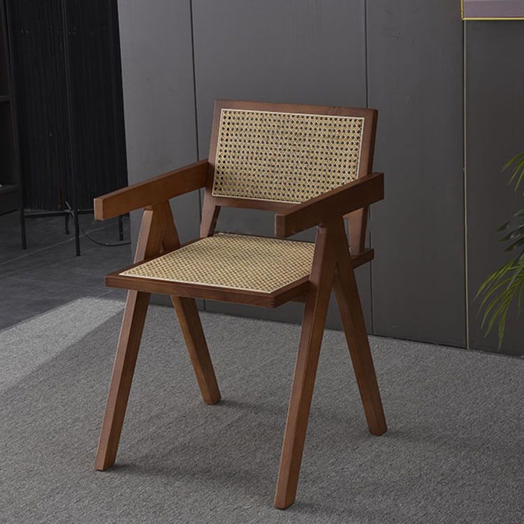 Contemporary Style Rubberwood Chair Open Back Arm Kitchen Dining Chairs Clearhalo ' kitchen&dining_furn' 'Dining Chairs' 'Dining Tables & Seating' 'dining_chair' 'furn' 'furn_dining_chair' 'Furniture' 'furniture_dining_chair' 'Kitchen & Dining Furniture' 'kitchen' 1200x1200_12f41fbc-aefb-40ce-a2ba-941a66561015