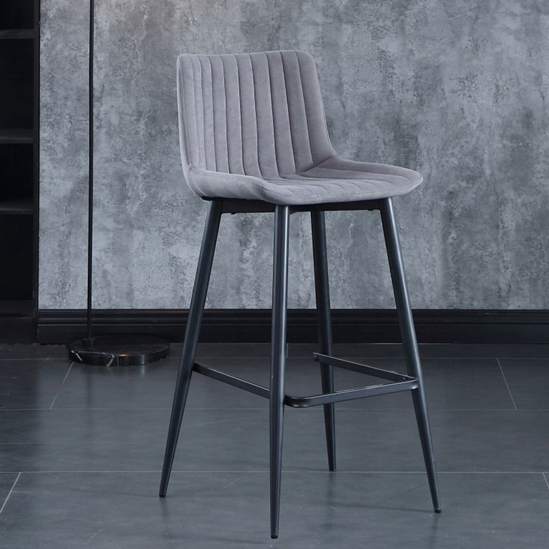 Modern Velvet Bar Stool Backrest Counter Stool for Dining Room Clearhalo 'Bar Furniture' 'Bar Stools' 'bar_stools' 'furn' 'furn_bar_stools' 'Furniture' 'Kitchen & Dining Furniture' 1200x1200_12f4eec5-3e96-4b48-87d2-695d1953b9aa