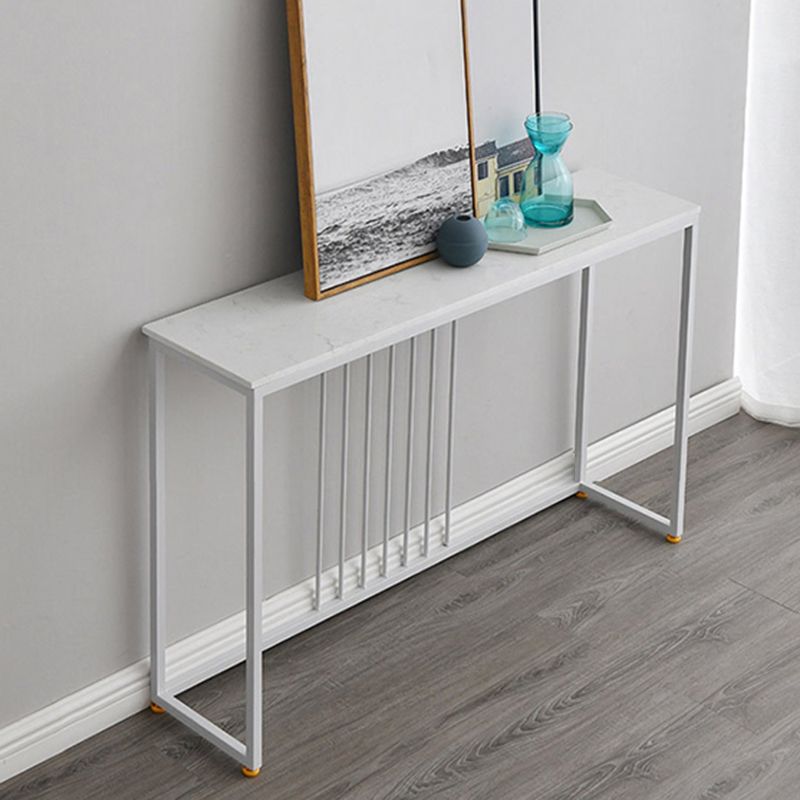 Glam Console Accent Table Antieke afwerking Bafe -consoletafel in marmer