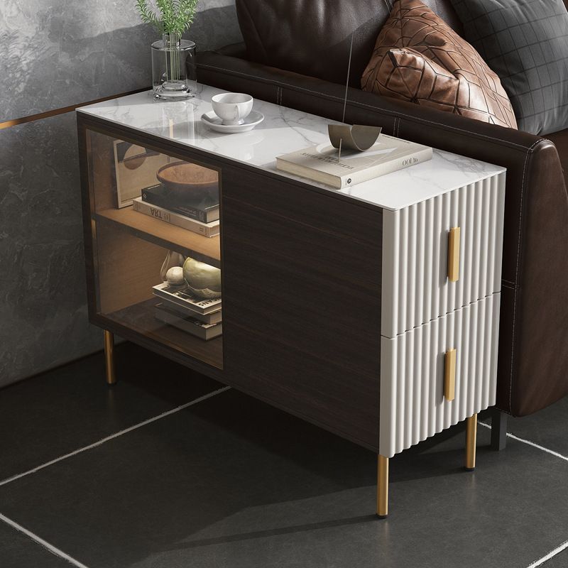 Modern Square 4 Legs Side Table with Storage for Living Room Clearhalo 'Coffee & Accent Tables' 'End & Side Tables' 'end_side_table' 'end_side_tables' 'furn' 'furn_end_side_tables' 'Furniture' 'furniture_end_side_table' 'Living Room Furniture' 1200x1200_12f69d6a-0670-45f8-8ae6-4bd3d70208e9