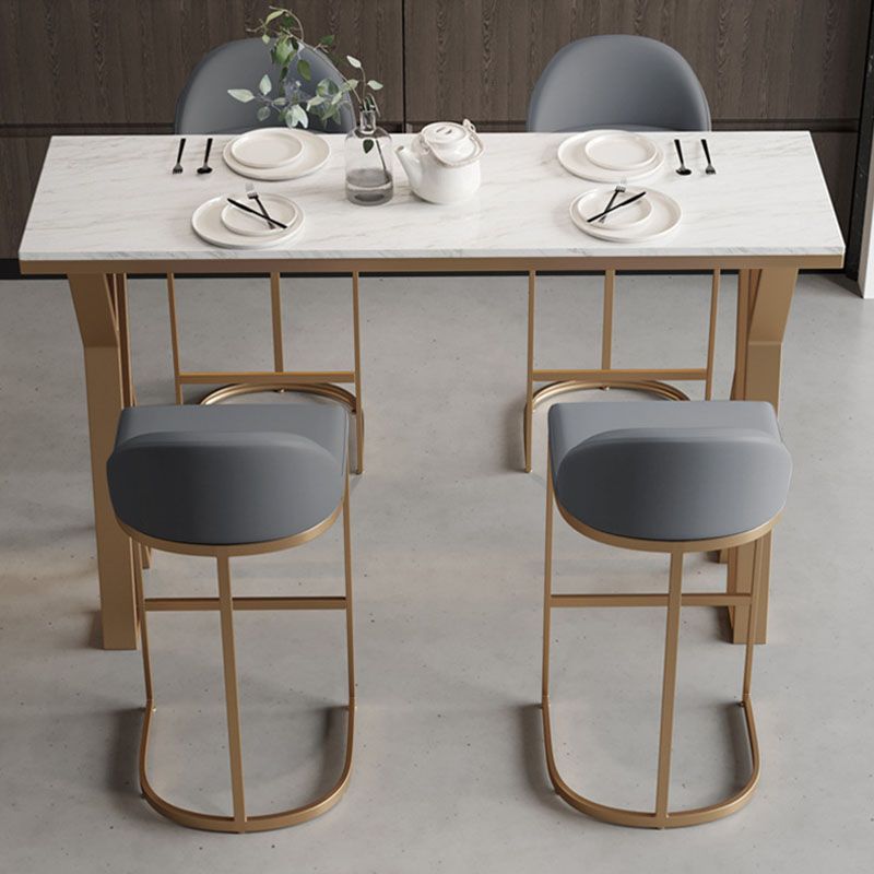 Tavolo da tavolo da barra di marmo artificiale rettangolare tavolo da bistrot lussuoso con doppio piedistallo