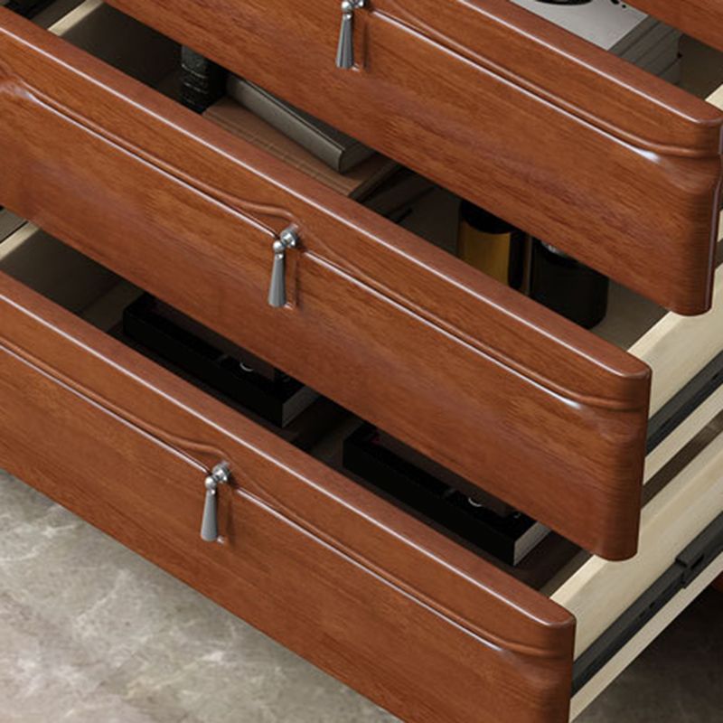 Cabinet d'accent en bois moderne du milieu du siècle avec tiroir de 17,12 "de large armoire marron de large