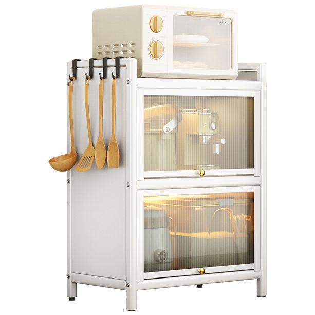 Server a buffet in metallo bianco porte in vetro server buffet moderno per soggiorno