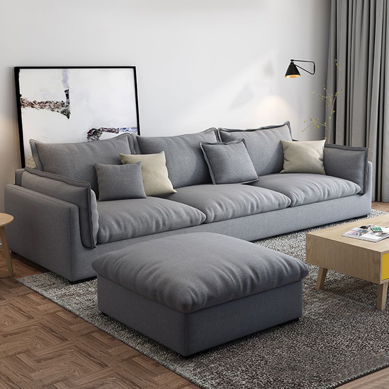 Fabric Living Room Pillow Top Arm Standard Cushions Light-grey Settee Clearhalo 'Furniture' 'furniture_sofas' 'kitchen' 'kitchen_sofas' 'Living Room Furniture' 'Sofa' 'sofas' 1200x1200_12fa3c6b-54d4-4a4a-8244-cabfaaeb5beb