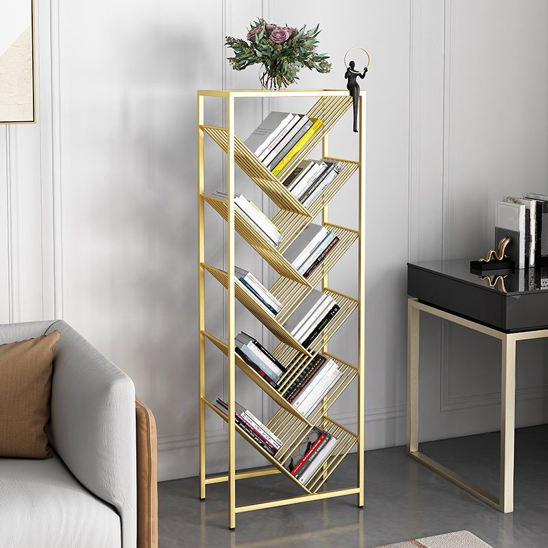 Modern Style Bookcase Open Back Metal Vertical Bookshelf for Home Clearhalo 'Bookcases' 'furn' 'furn_bookcases' 'Furniture' 'Office Furniture' 1200x1200_12fada35-7355-456d-aadf-fceae75d02ae