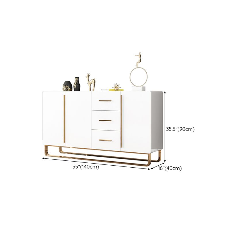 Glam Style Sideboard Wood Buffet Stand with Cabinets and Drawers Clearhalo 'buffet_sideboard' 'Buffets & Sideboards' 'furn' 'furn_buffet_sideboard' 'Furniture' 'Kitchen & Dining Furniture' 1200x1200_12fb592d-621d-4a94-bed2-e2481007e92c