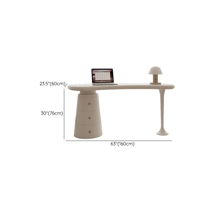 Table de conférence en forme de forme gratuite Modern Wooden Writing Desk en blanc