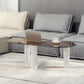Contemporary Oval Glass Top Coffee Table with 3 Wooden Legs Cocktail Table Clearhalo 'Coffee & Accent Tables' 'Coffee Tables' 'coffee_tables' 'furn' 'furn_coffee_tables' 'Furniture' 'Living Room Furniture' 1200x1200_12fc1fd7-5fa2-4f60-88f1-6f5086189ca1