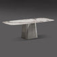Metal Traditional Luxury Rectangle Table Sintered Stone Indoor Table with Grey Pedestal Clearhalo ' dining_table' 'Dining Tables & Seating' 'Dining Tables' 'furn' 'furn_dining_table' 'Furniture' 'furniture_dining_table' 'Kitchen & Dining Furniture' 'kitchen&dining_furn' 'kitchen' 'kitchen_dining_table' 1200x1200_12fc3143-9688-4005-ab49-c3d4fe512850