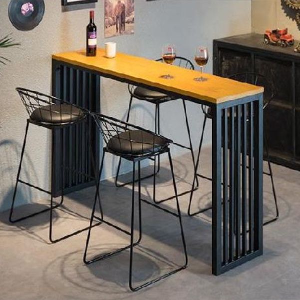 Pine Wood Bar Table Rectangle Industrial Bar Table with Sled Base Clearhalo 'Bar Furniture' 'Bar Tables' 'bar_tables' 'furn' 'furn_bar_tables' 'Furniture' 'furniture_bar_tables' 'Kitchen & Dining Furniture' 1200x1200_12fdf7b7-1944-4108-8d12-a1a7ee4e2e76