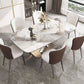 Rectangle Dining Table Stone Top Table with Stainless Steel Pedestal Base Clearhalo 'Dining Tables & Seating' 'Dining Tables' 'dining_table' 'furn' 'furn_dining_table' 'Furniture' 'furniture_dining_table' 'Kitchen & Dining Furniture' 1200x1200_13019fc2-5a92-4dc2-8e75-5e9547c6996c