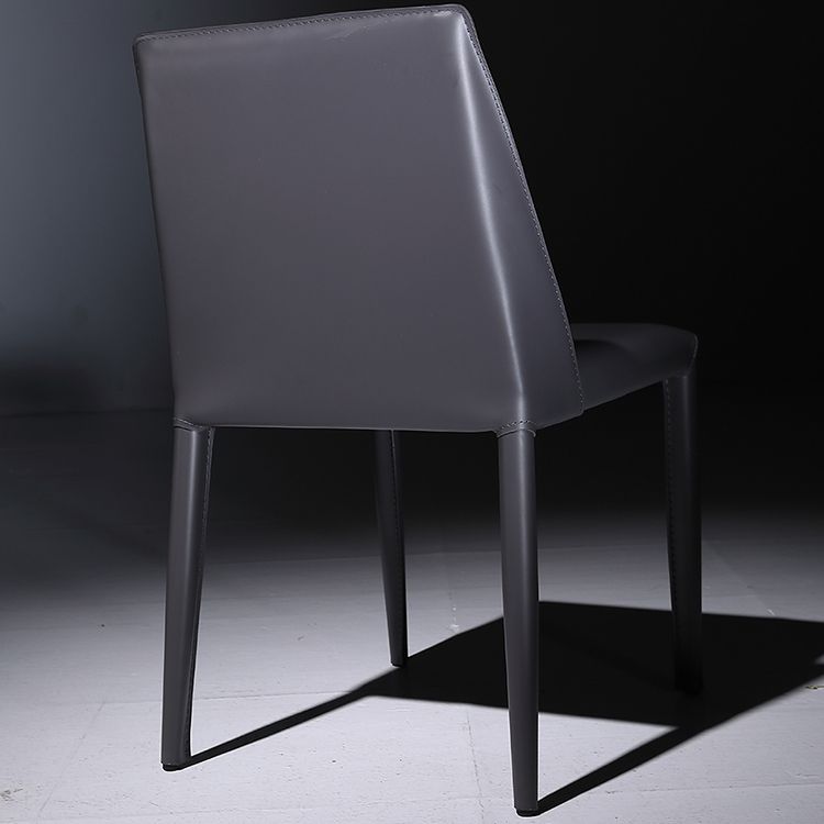 Modern Leather Dining Room Chair Armless Metal Side Chair for Home Use Clearhalo ' kitchen&dining_furn' 'Dining Chairs' 'Dining Tables & Seating' 'dining_chair' 'furn' 'furn_dining_chair' 'Furniture' 'furniture_dining_chair' 'Kitchen & Dining Furniture' 'kitchen' 1200x1200_13027ba6-397c-42b8-a4f7-edf3ac24312a