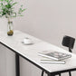 Modern Rectangle Iron Bar Dining Table Stone Top Indoor Bistro Table with Footrest Clearhalo 'Bar Furniture' 'Bar Tables' 'bar_tables' 'furn' 'furn_bar_tables' 'Furniture' 'furniture_bar_tables' 'Kitchen & Dining Furniture' 1200x1200_13038ce9-f1c4-4235-8ed8-52f97284b5cb