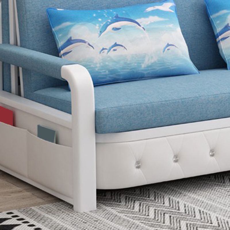 Linen Contemporary Square Arm Sofa Bed Foldable Sofa for Living Room Clearhalo 'furn' 'furn_sofas' 'Furniture' 'Living Room Furniture' 'Sofa' 'sofas' 1200x1200_1304c573-1448-4d13-87e1-f8c5a76af609