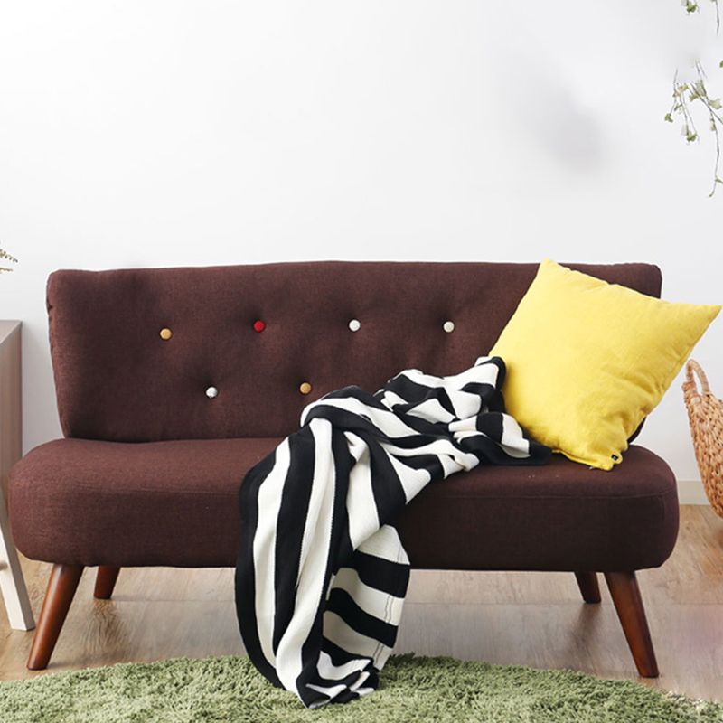Contemporary Fabric Settee with Hair Pin Legs, Armless Standard Sofa